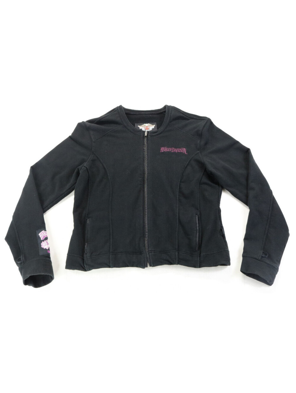 harley davidson jacket liner M black purple removable zip bar motorcycles sleeve